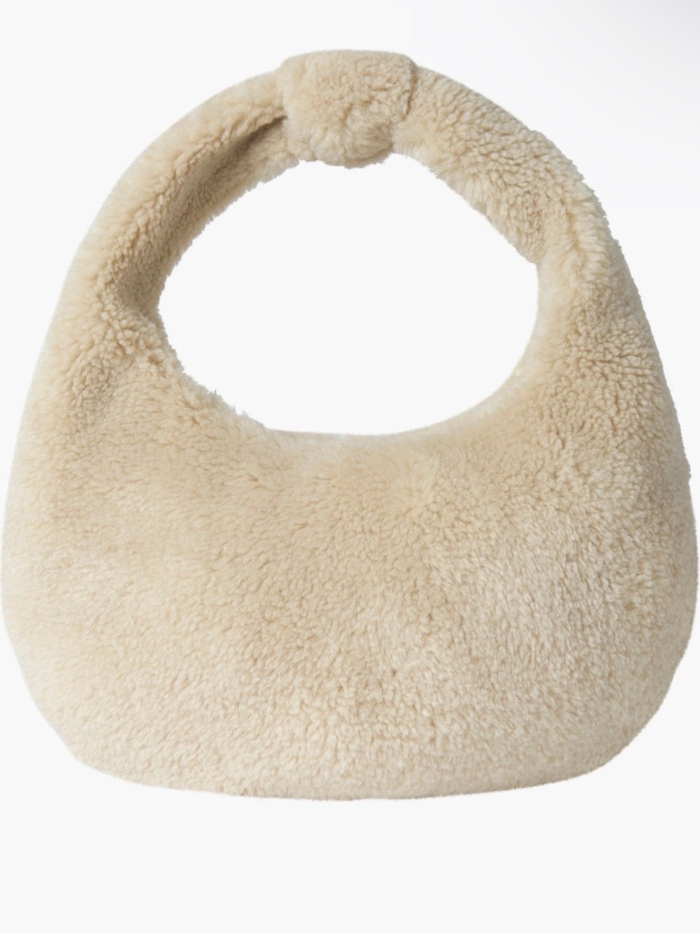 Rachel Riley Cream Faux-Shearling Shoulder Bag with Floral Lining